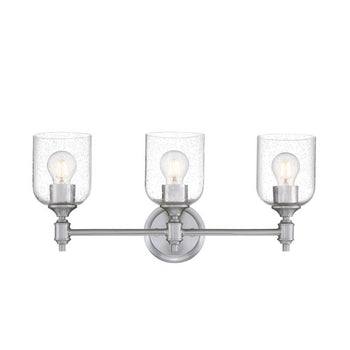 Basset Three-Light Indoor Wall Fixture, Brushed Nickel Finish