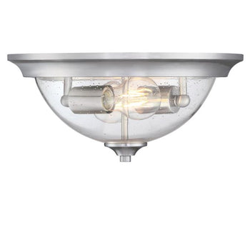 Basset 13-Inch Two-Light Flush Mount Ceiling Fixture, Brushed Nickel Finish