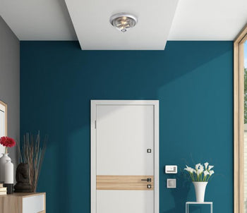 Basset 13-Inch Two-Light Flush Mount Ceiling Fixture, Brushed Nickel Finish
