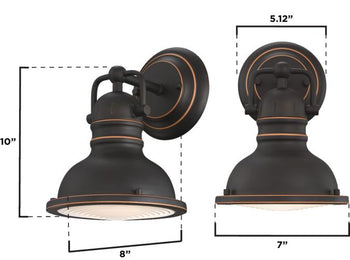 Boswell One-Light Indoor Wall Fixture, Oil-Rubbed Bronze Finish with Highlights
