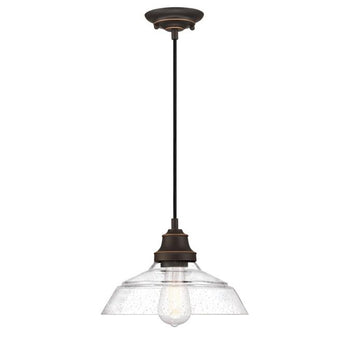 Iron Hill One-Light Indoor Pendant, Oil-Rubbed Bronze Finish with Highlights
