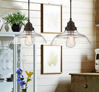 Iron Hill One-Light Indoor Pendant, Oil-Rubbed Bronze Finish with Highlights