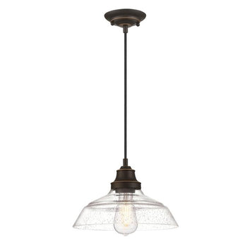 Iron Hill One-Light Indoor Pendant, Oil-Rubbed Bronze Finish with Highlights