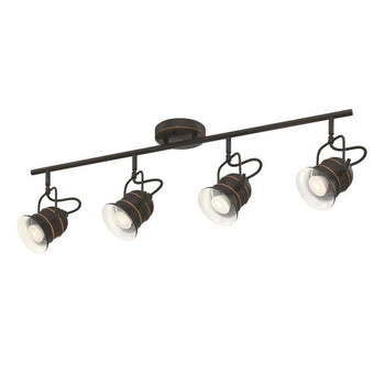 Boswell Four-Light Track Light Kit, Oil-Rubbed Bronze Finish with Highlights