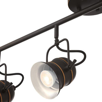 Boswell Four-Light Track Light Kit, Oil-Rubbed Bronze Finish with Highlights