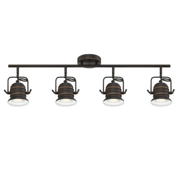 Boswell Four-Light Track Light Kit, Oil-Rubbed Bronze Finish with Highlights