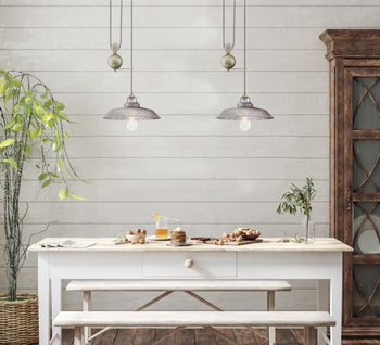 Iron Hill One-Light Indoor Pulley Pendant, Galvanized Steel Finish