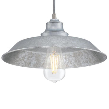 Iron Hill One-Light Indoor Pulley Pendant, Galvanized Steel Finish
