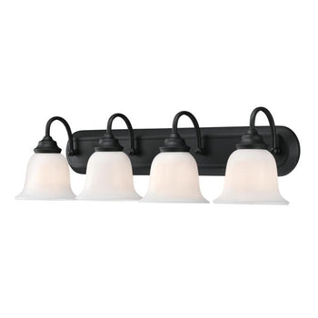 Harwell Four-Light Indoor Wall Fixture, Matte Black Finish
