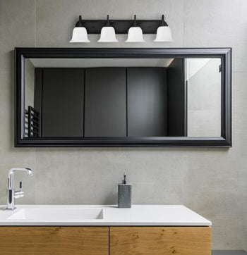 Harwell Four-Light Indoor Wall Fixture, Matte Black Finish