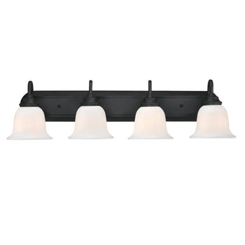 Harwell Four-Light Indoor Wall Fixture, Matte Black Finish