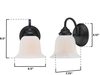 Harwell One-Light Indoor Wall Fixture, Matte Black Finish