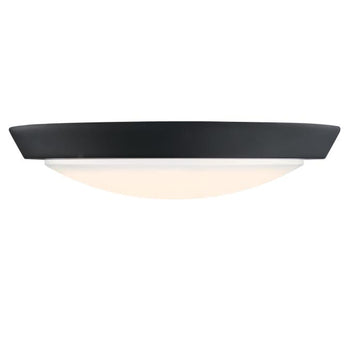 11-Inch 20-Watt LED Indoor Flush Mount Ceiling Fixture, Matte Black Finish, Acrylic Shade