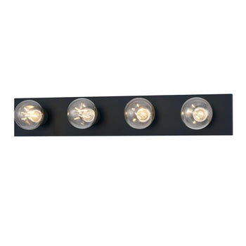 Four-Light Indoor Wall Fixture, Matte Black Finish