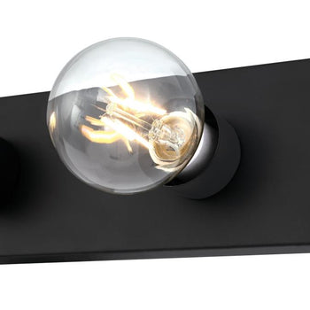 Four-Light Indoor Wall Fixture, Matte Black Finish