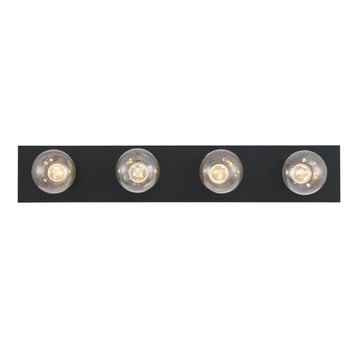 Four-Light Indoor Wall Fixture, Matte Black Finish