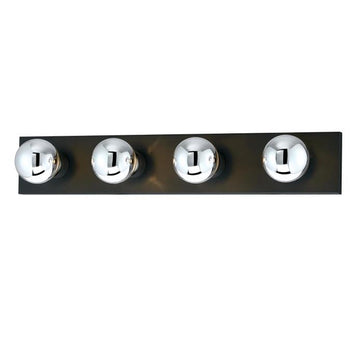 Four-Light Indoor Wall Fixture, Matte Black Finish