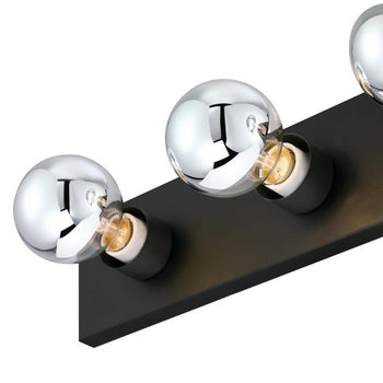 Four-Light Indoor Wall Fixture, Matte Black Finish