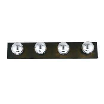 Four-Light Indoor Wall Fixture, Matte Black Finish