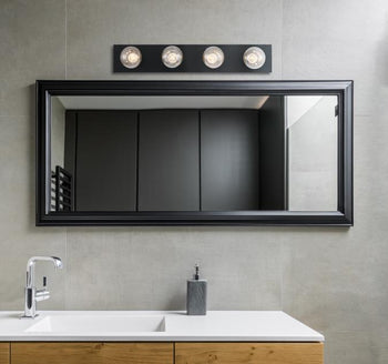 Four-Light Indoor Wall Fixture, Matte Black Finish