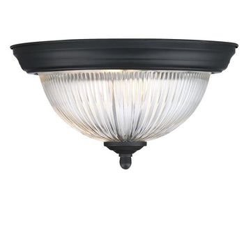 11-Inch One-Light Flush Mount Ceiling Fixture, Matte Black Finish