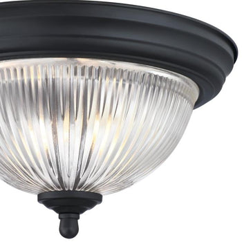 11-Inch One-Light Flush Mount Ceiling Fixture, Matte Black Finish