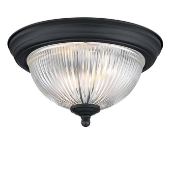 11-Inch One-Light Flush Mount Ceiling Fixture, Matte Black Finish