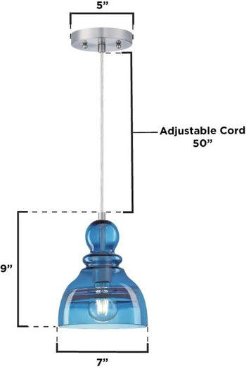 Fiona One- Light Indoor Mini Pendant, Brushed Nickel Finish