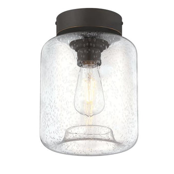 Judd 8-Inch One-Light Semi-Flush Mount Ceiling Fixture, Oil-Rubbed Bronze Finish with Highlights