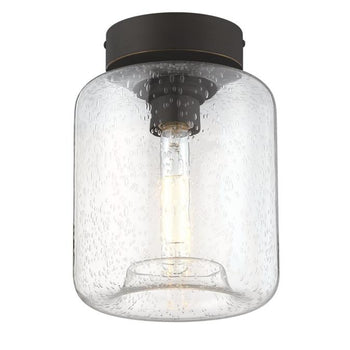 Judd 8-Inch One-Light Semi-Flush Mount Ceiling Fixture, Oil-Rubbed Bronze Finish with Highlights