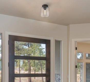 Judd 8-Inch One-Light Semi-Flush Mount Ceiling Fixture, Oil-Rubbed Bronze Finish with Highlights