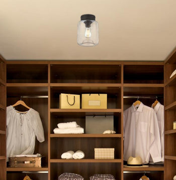 Judd 8-Inch One-Light Semi-Flush Mount Ceiling Fixture, Oil-Rubbed Bronze Finish with Highlights