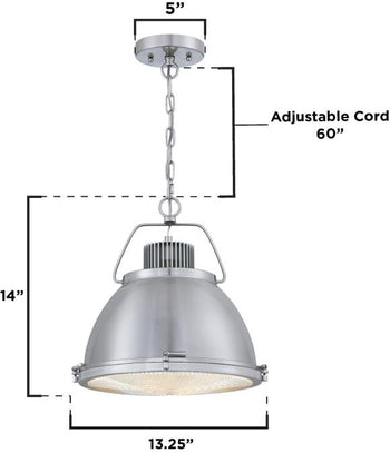 Danzig One-Light Indoor Pendant, Brushed Nickel Finish