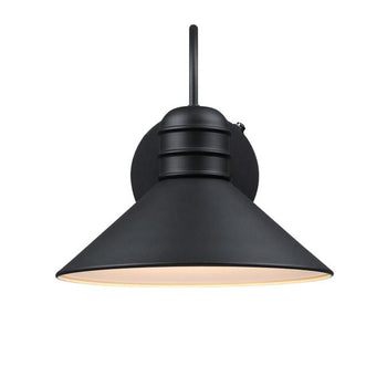Watts Creek One-Light Outdoor Wall Fixture with Dusk-to-Dawn Sensor, Textured Black Finish