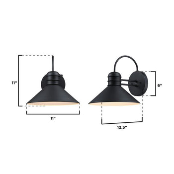 Watts Creek One-Light Outdoor Wall Fixture with Dusk-to-Dawn Sensor, Textured Black Finish