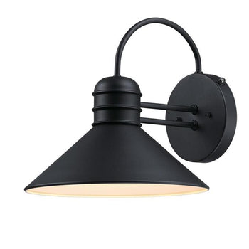 Watts Creek One-Light Outdoor Wall Fixture with Dusk-to-Dawn Sensor, Textured Black Finish