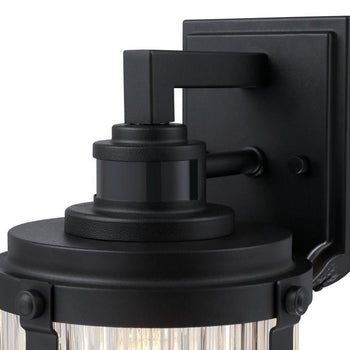 Armin One-Light Outdoor Wall Fixture with Motion Sensor, Textured Black Finish