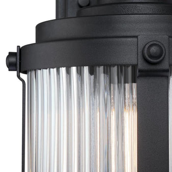 Armin One-Light Outdoor Wall Fixture with Motion Sensor, Textured Black Finish