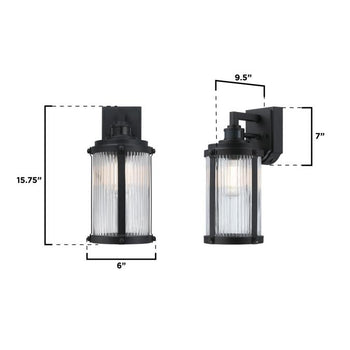 Armin One-Light Outdoor Wall Fixture with Motion Sensor, Textured Black Finish