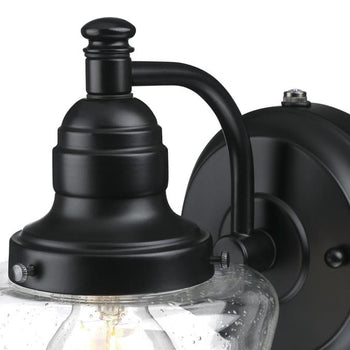 Eddystone One-Light Outdoor Wall Fixture with Dusk-To-Dawn Sensor, Matte Black Finish