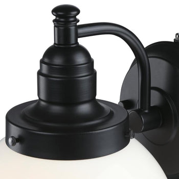 Eddystone One-Light Outdoor Wall Fixture with Dusk-To-Dawn Sensor, Matte Black Finish