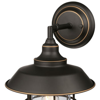 Iron Hill One-Light Outdoor Wall Fixture, Black-Bronze Finish with Highlights