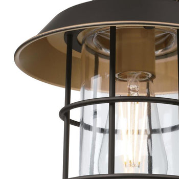 Iron Hill One-Light Outdoor Wall Fixture, Black-Bronze Finish with Highlights