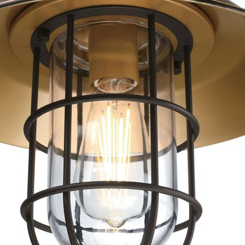 Iron Hill One-Light Outdoor Wall Fixture, Black-Bronze Finish with Highlights