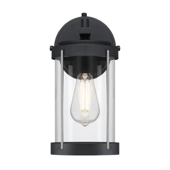 Kezia One-Light Outdoor Wall Fixture, Textured Black and Industrial Steel Finish