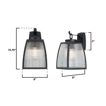 Niko One-Light Outdoor Wall Fixture, Textured Black Finish