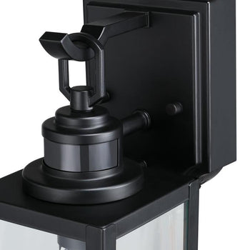 Victoria One-Light Outdoor Wall Fixture with Motion Sensor, Matte Black Finish