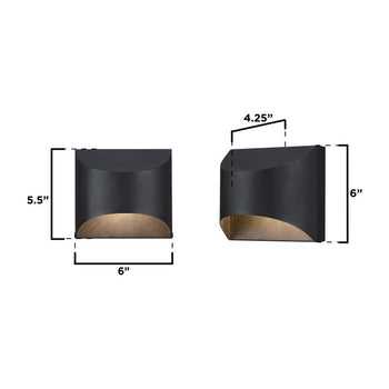 Nardella One-Light Dimmable LED Outdoor Wall Fixture, Textured Black Finish, Dark Sky Friendly