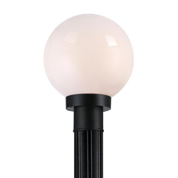 One-Light Outdoor Polycarbonate Post-Top Fixture, Black Finish