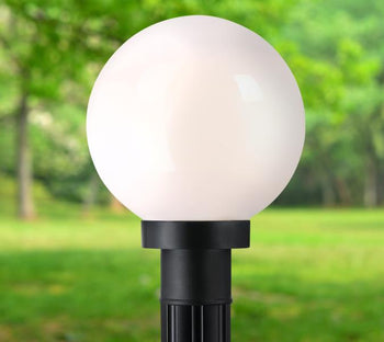 One-Light Outdoor Polycarbonate Post-Top Fixture, Black Finish